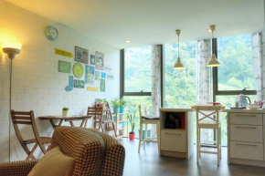 Cozy duplex facing misty hill